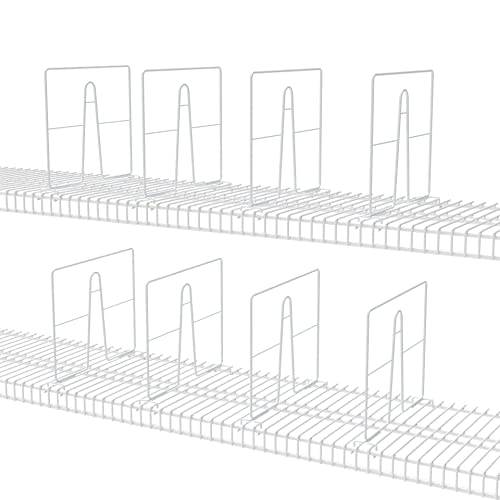 BTSD-home 8 Pack Wire Shelf Dividers Closet Dividers and Separators for Wire Shelves in Cabinet, Kitchen, Bedroom and Office