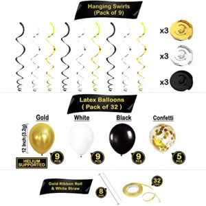 KatchOn, Graduation Decorations Class of 2023 Set - Big, Pack of 49 | Black and Gold Congrats Grad Banner, Graduation Balloons | Graduation Backdrop for Black and Gold Graduation Decorations 2023…