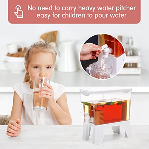 Plastic Drink Dispenser, 0.85 Gallon Beverage Dispenser With Spigot, Iced Juice Lemonade Dispenser, Milk Dispenser For Fridge Gallon, Small Water Dispensers, Liquid Laundry Detergent Dispenser