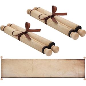 2 pack blank paper scrolls 7.5 x 31 inches scroll paper wrapped on wood rod for writing, drawing, calligraphy, wedding vows, invitation, renaissance festivals, naughty or nice list