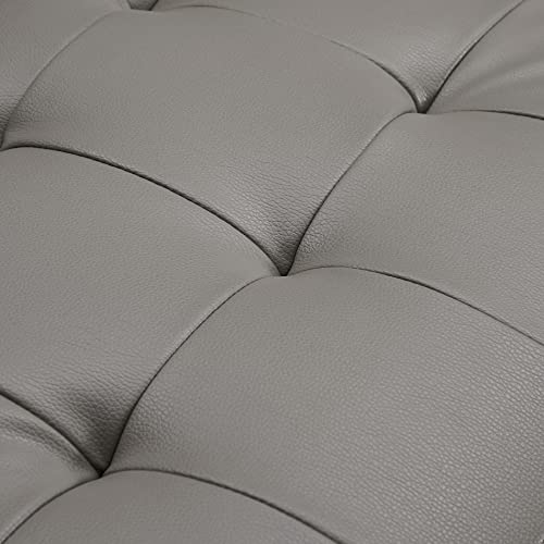 Aoowow Convertible Modular Sectional Sofa Couch U Shaped with Reversible Chaise PU Faux Leather (Grey)