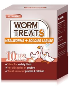 nc grubsnack 10lbs dried mealworms black soldier fly larvae mix treats for backyard chickens, scratch feed for backyard flock party poultry fowl layers hens with rich protein and calcium