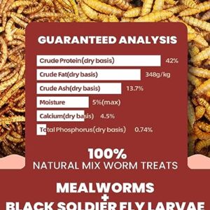 NC Grubsnack 10lbs Dried Mealworms Black Soldier Fly Larvae Mix Treats for Backyard Chickens, Scratch Feed for Backyard Flock Party Poultry Fowl Layers hens with Rich Protein and Calcium