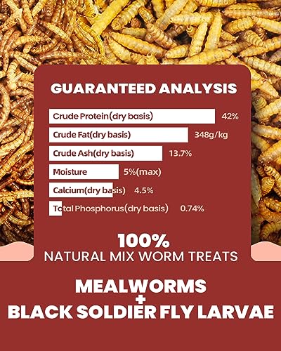 NC Grubsnack 10lbs Dried Mealworms Black Soldier Fly Larvae Mix Treats for Backyard Chickens, Scratch Feed for Backyard Flock Party Poultry Fowl Layers hens with Rich Protein and Calcium