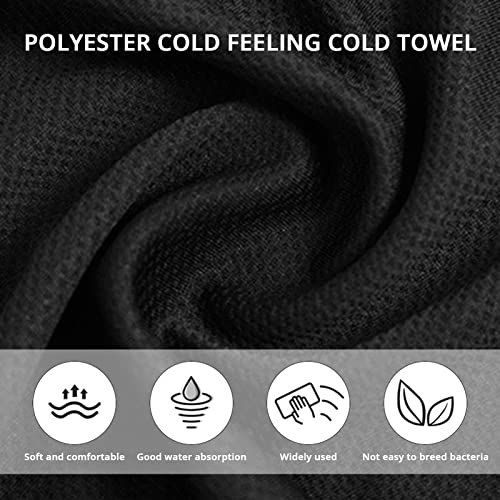 Jawflew Cooling Towel, Ice Towel for Neck, Microfiber Cool Towel, Soft Breathable Chilly Towel for Yoga, Sport, Running, Gym, Workout, Camping & More Activities (Black)