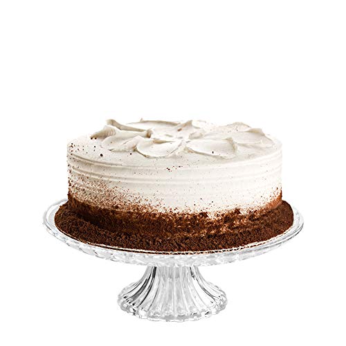 Cake Stand Dessert Display Pedestal - 12” Large Round Plastic Cake Stands Set of 2 - Table Cupcake Holder with Base - Clear Crystal Cake Plate Server Platter Serving Tray for Wedding Birthday Party