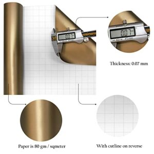 Packanewly Gold Matte Wrapping Paper with Cutline on Reverse - 30 inch x 100 Feet(250 sq. ft. ttl) Jumbo Roll for Gift Wrap, Shipping, Moving, Arts/Crafts, Table Cover | Bulk