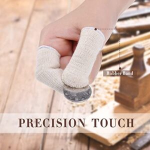 Geyoga 50 Pieces Cotton Finger Cots Finger Toe SleevesThumb Protector Fingertips Protective Cushion, Moisture Wicking (7.6 cm/ 3 Inch)