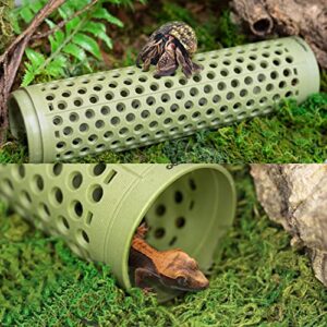 REPTIZOO Hermit Crab Climbing Toys 2PCS 11.5” Long Reptile Climbing Tunnel Hermit Crab Supplies Hideout, Reptile Tank Terrarium Decor for Hermit Crab, Tree Frogs, Crested Gecko