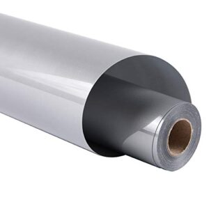 guangyintong htv heat transfer vinyl rolls 12" x 5ft - iron on vinyl easy to cut &weed, glossy surface (k11-grey 01)