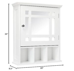 topeakmart wall mount medicine cabinet with mirror door and inner adjustable shelf for bathroom organization, white
