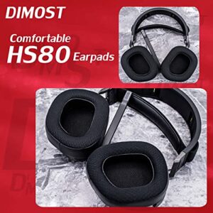 DIMOST HS80 Ear Pads Compatible with HS80 Headset I Thicker Enhanced Memory Foam - More Breathable PU/Mesh