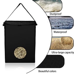 TOKSKS Large Round Hole Square hay Bale Storage Bag-Black