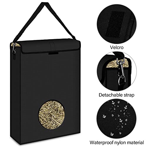 TOKSKS Large Round Hole Square hay Bale Storage Bag-Black