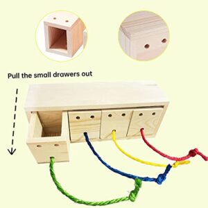 YeeBeny Wooden Small Animals Enrichment Foraging Toy, Interactive Hide Treats Puzzle Snuffle Game, for Rabbit, Hamster, Guinea Pig, Chinchilla, Bunny and Other Small Rodent Pets, Feeder Training Toys