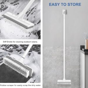 SetSail Floor Scrub Brush with Long Adjustable Handle Heavy-Duty Stiff Bristles Floor Scrubber 2-in-1 Deck Grout Brush for Cleaning Shower Bathroom, Tile, Carpet, Kitchen