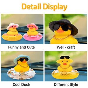 wonuu Car Rubber Duck Dashboard Ornament with Mini Bachelor Cap, Necklace & Sunglasses