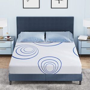 egohome twin mattress for kids, 8 inch bamboo-charcoal gel cooling memory foam bunk bed mattress in a box, medium fiberglass free mattress made in usa, certipur-us certified, blue