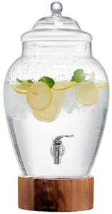 american atelier madera beverage dispenser cold drink dispenser w/ 3-gallon capacity glass jug, leak-proof acrylic spigot in gorgeous gift box great for parties, weddings & more