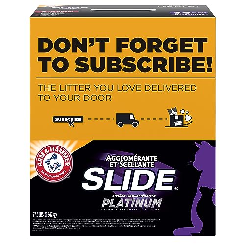 Arm & Hammer Slide Platinum Easy Clean-Up Clumping Cat Litter, Multi-Cat Litter, 27.5 Pounds, Online Exclusive Formula