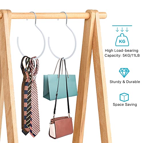 Aemygo Scarf Ring Hangers, 15 Pcs Non-Slip Belt Rack Tie Hanging Hooks Closet Accessories Scarf Organizer Storage Holders for Ties Scarves Belts Tank Tops Pashminas (White)