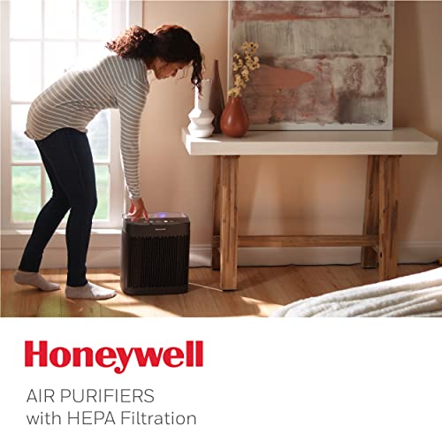 Honeywell InSight HEPA Air Purifier with Air Quality Indicator for Medium-Large Rooms (190 sq ft), Black - Wildfire/Smoke, Pollen, Pet Dander, and Dust Air Purifier