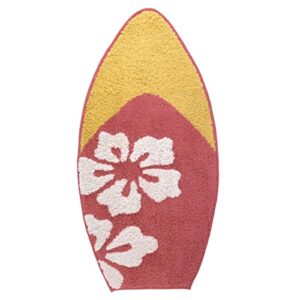 avanti linens - bath mat, cotton bath rug with non-skid backing, beach home decor (surf time collection)