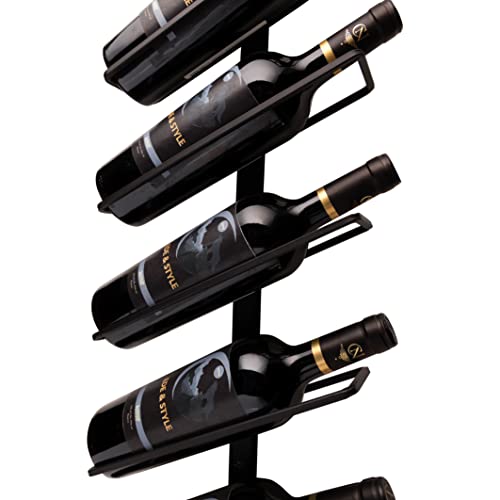 EDE & Style Metal Wall Mounted Wine Rack for 12 Bottles - Vertical Wine Rack Wall Mounted 4 ft, Wine Bottle Rack, Modern Wine Storage Rack, Electric Wine Bottle Opener 4 in 1 Gift Set.