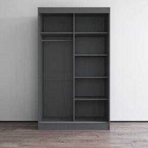 Aria 2 Door 47" Wardrobe (Gray with All Mirror)