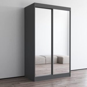 Aria 2 Door 47" Wardrobe (Gray with All Mirror)