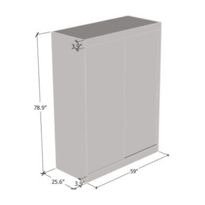 Aria 2 Door 47" Wardrobe (Gray with All Mirror)