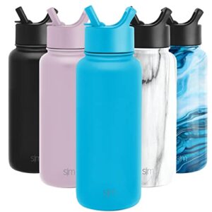 simple modern water bottle with straw and chug lid vacuum insulated stainless steel metal thermos bottles | reusable leak proof bpa-free flask for sports, gym | summit collection | 32oz, good day blue