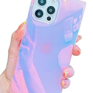 BANAILOA Square iPhone 11 Case Sparkle,Colorful Blue-Ray Laser Holographic Cute Case Soft TPU Luxury Glossy Slim Phone Cover Designed for [ONLY] Apple iPhone 11-6.1 inch