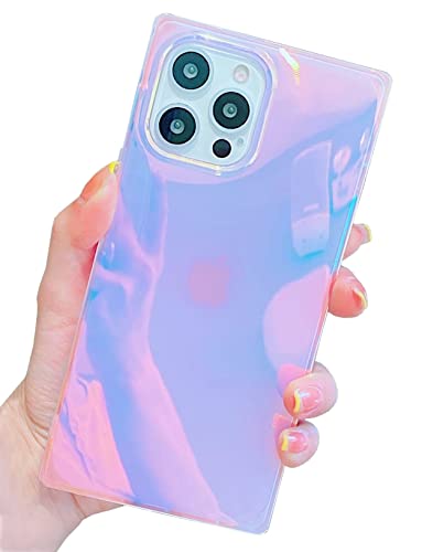 BANAILOA Square iPhone 11 Case Sparkle,Colorful Blue-Ray Laser Holographic Cute Case Soft TPU Luxury Glossy Slim Phone Cover Designed for [ONLY] Apple iPhone 11-6.1 inch