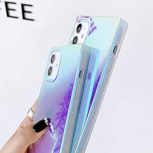 BANAILOA Square iPhone 11 Case Sparkle,Colorful Blue-Ray Laser Holographic Cute Case Soft TPU Luxury Glossy Slim Phone Cover Designed for [ONLY] Apple iPhone 11-6.1 inch