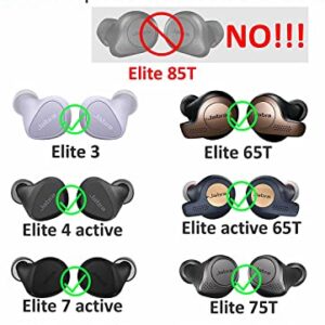 BLLQ 6 Pairs Silicone Ear Tips Replacment for Jabra Elite 7 Pro/75t/ 65t/ Active/ Elite 3 Eartips Replacement Silicone Compatible with Jabra Earbuds, Black Jbra