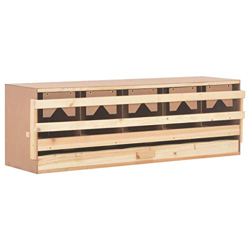 Wood Chicken Laying Nesting Box Cage, Laying Nesting Box Easy to Assemble 5 Compartments for Spawning