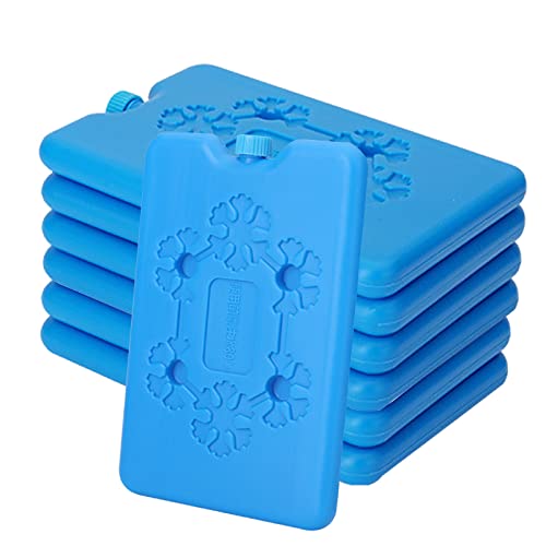 6 Pack Blue Ice Packs for Lunch Box ，Original Cool Pack， Slim & Long-Lasting Ice Pack for your Lunch or Cooler Bag