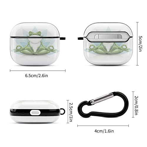 YouTary Compatible with Airpods 3 Case Cover 2021 with Keychain Yoga Frog Funny Pattern, Apple AirPod Headphone Cover Unisex Shockproof Protective Wireless Charging