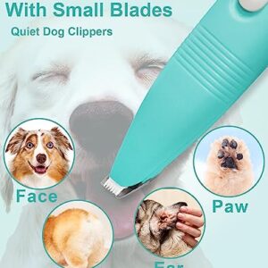 lexflext Dog Grooming Clippers, Dog Paw Trimmer with Detachable Ceramic Blade for Trimming Small Areas of Pet's Hair, Low Noise Paw Grooming Shaver for Cat's Eyes Face Ears Paws (Blue)