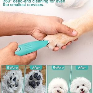 lexflext Dog Grooming Clippers, Dog Paw Trimmer with Detachable Ceramic Blade for Trimming Small Areas of Pet's Hair, Low Noise Paw Grooming Shaver for Cat's Eyes Face Ears Paws (Blue)