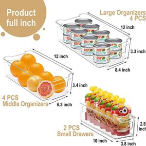 Set of 18 Fridge Organizer (16 Organizers and 2 Egg Containers) Stackable Pantry Organizers for Kitchen, Pantry, Cabinets, Drawers and Freezers