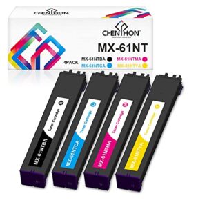 chenphon mx-61nt mx61nt toner cartridge replacement for sharp mx-61ntba mx-61ntca mx-61ntma mx-61ntya use in sharp mx-2651 mx-3051 mx-3071 mx-3551 mx-3571 mx-4051 mx-4071 printer [kcmy-4pack]