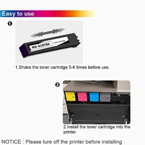 CHENPHON MX-61NT MX61NT Toner Cartridge Replacement for Sharp MX-61NTBA MX-61NTCA MX-61NTMA MX-61NTYA use in Sharp MX-2651 MX-3051 MX-3071 MX-3551 MX-3571 MX-4051 MX-4071 Printer [KCMY-4Pack]