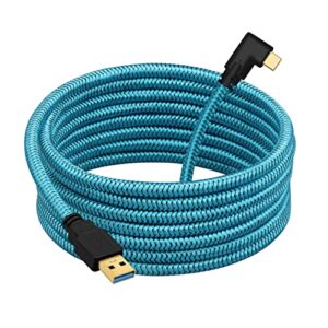 link cable 16ft compatible for oculus quest 2/1, janmmdeg usb 3.2 gen 1 type a to c charging cable for vr headset gaming pc/steam vr, high speed data transfer and fast charge cord