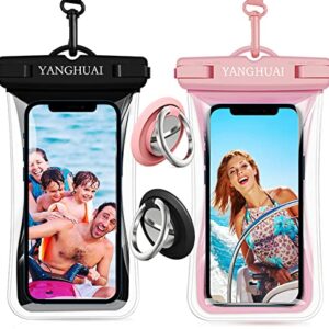 YANGHUAI Waterproof Phone Pouch Floating, Universal IPX8 Waterproof Phone Case Underwater Dry Bag for iPhone 13 Pro Max/12/11/SE/XS/XR/8 Galaxy up to 7.87", for Beach/Kayaking/Swimming (2 Pack)