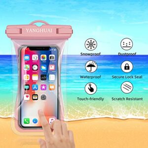 YANGHUAI Waterproof Phone Pouch Floating, Universal IPX8 Waterproof Phone Case Underwater Dry Bag for iPhone 13 Pro Max/12/11/SE/XS/XR/8 Galaxy up to 7.87", for Beach/Kayaking/Swimming (2 Pack)