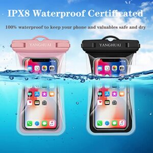 YANGHUAI Waterproof Phone Pouch Floating, Universal IPX8 Waterproof Phone Case Underwater Dry Bag for iPhone 13 Pro Max/12/11/SE/XS/XR/8 Galaxy up to 7.87", for Beach/Kayaking/Swimming (2 Pack)