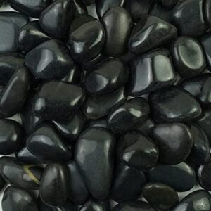 5lb black decorative rocks - 0.6-1.2 inch natural black rocks for plants, garden paving stones,black pebbles for plants, black stones for vases,succulents,garden landscaping rocks