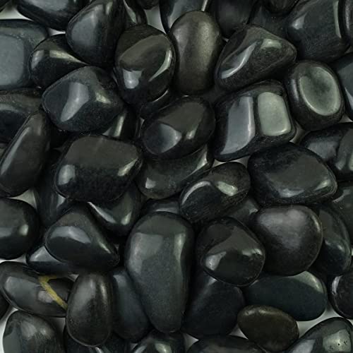 5LB Black Decorative Rocks - 0.6-1.2 inch Natural Black Rocks for Plants, Garden Paving Stones,Black Pebbles for Plants, Black Stones for Vases,Succulents,Garden Landscaping Rocks